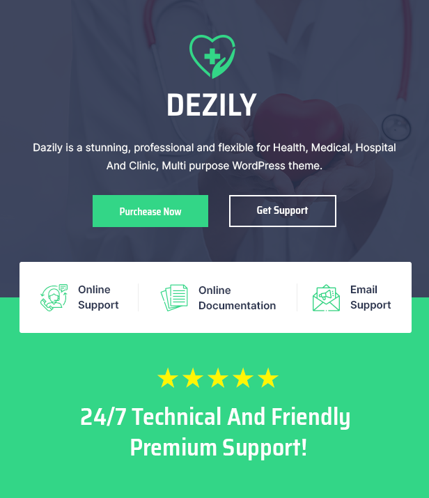 Dezily - Cardiology Medical WordPress Theme
